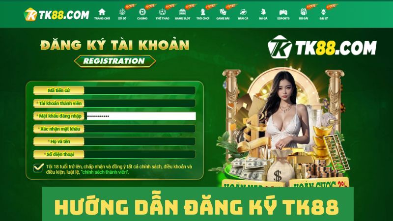 Hướng dẫn điền thông tin đăng ký tài khoản nhà cái TK88