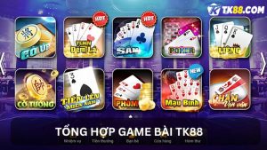 Sảnh game bài TK88 đa dạng các tựa game